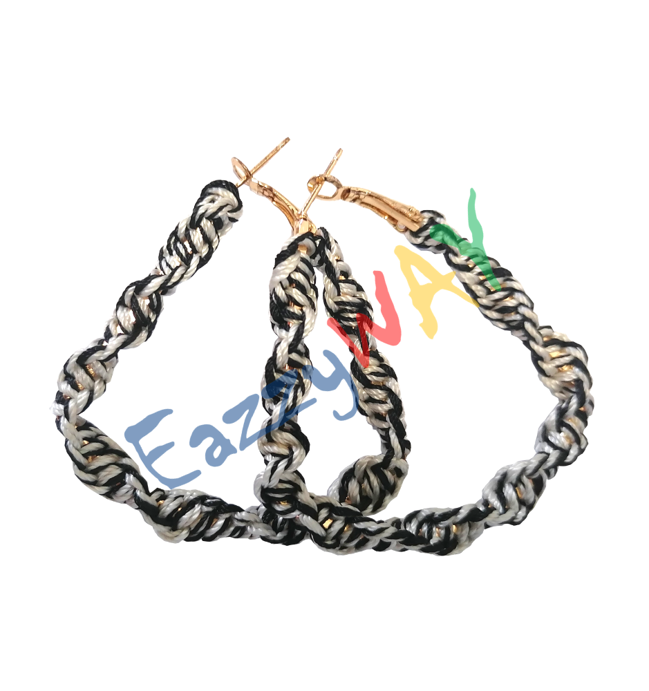 Tribal Hoop Earrings - Thread Wrapped Tribal Hoop Earrings - Thread Wrapped