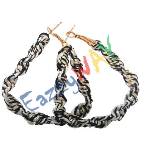 Tribal Hoop Earrings - Thread Wrapped Tribal Hoop Earrings - Thread Wrapped