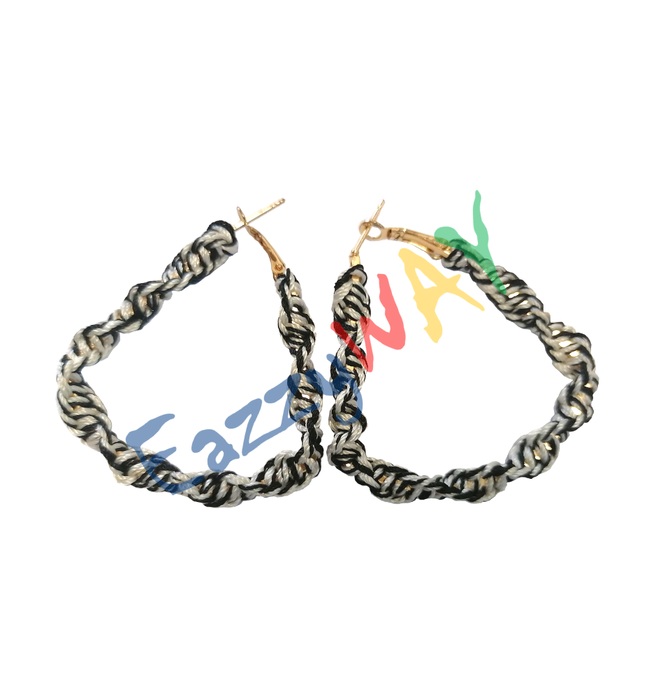 Tribal Hoop Earrings - Thread Wrapped Tribal Hoop Earrings - Thread Wrapped