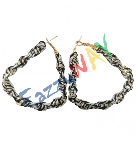 Tribal Hoop Earrings - Thread Wrapped Tribal Hoop Earrings - Thread Wrapped